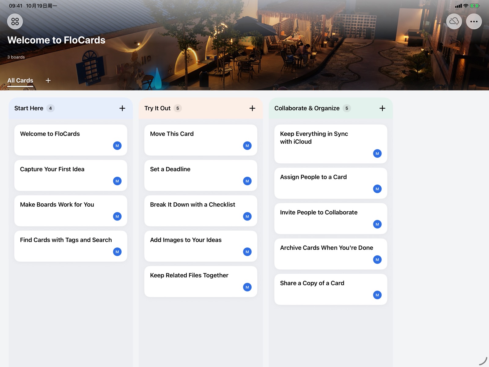 FloCards boards side by side on iPad